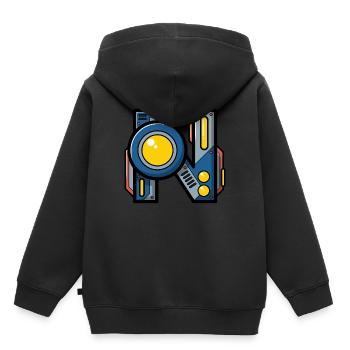 Buchstabe N Geschenk Name Roboter Technik nerd - Kinder Premium Organic Hoodie - Schwarz - Hinten - AI Model Kid Male (0cm)