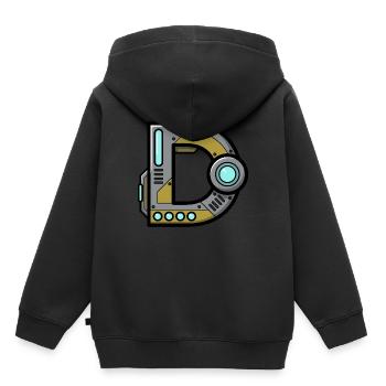 Buchstabe D Geschenk Name Roboter Technik nerd - Kinder Premium Organic Hoodie - Schwarz - Hinten - AI Model Kid Male (0cm)
