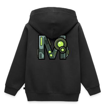 Buchstabe M Geschenk Name Roboter Technik nerd - Kinder Premium Organic Hoodie - Schwarz - Hinten - AI Model Kid Male (0cm)