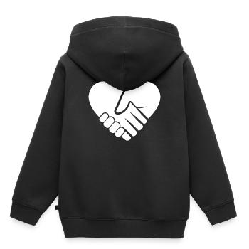 Liebe deinen Nächsten - Kinder Premium Organic Hoodie - Schwarz - Hinten - AI Model Kid Male (0cm)