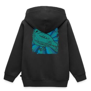 Pigeon pigeon - Sweat Premium à capuche enfant bio - noir - Dos - AI Model Kid Male (0cm)