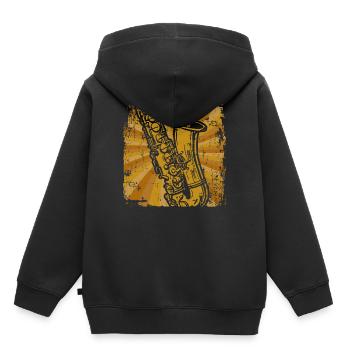 Saxophonist Saxophon - Kinder Premium Organic Hoodie - Schwarz - Hinten - AI Model Kid Male (0cm)