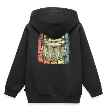 Trommel Musikinstrument - Kinder Premium Organic Hoodie - Schwarz - Hinten - AI Model Kid Male (0cm)