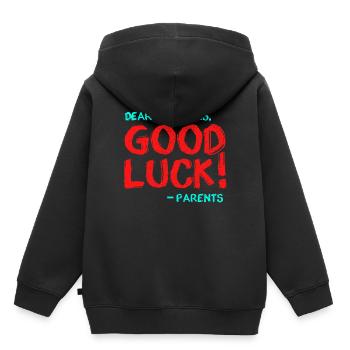 Good Luck - design for school children - Kids Premium Organic Hoodie - black - Back - AI Model Kid Male (0cm)