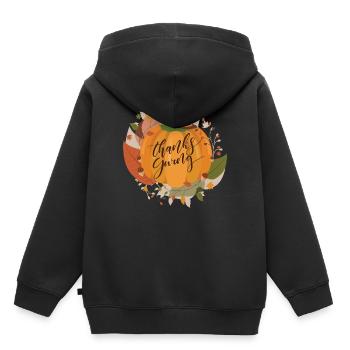 action de grâces - Sweat Premium à capuche enfant bio - noir - Dos - AI Model Kid Male (0cm)