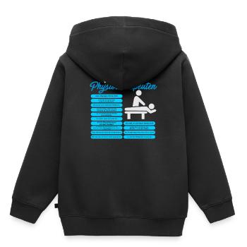 Die Leiden eines Physiotherapeuten - Kinder Premium Organic Hoodie - Schwarz - Hinten - AI Model Kid Male (0cm)