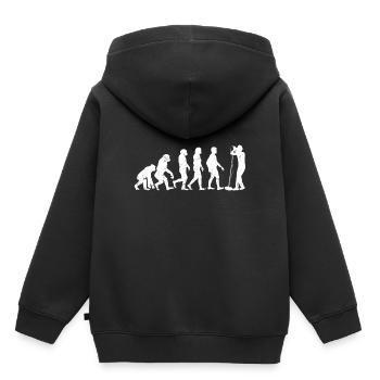Evolution Singer - Kinder Premium Organic Hoodie - Schwarz - Hinten - AI Model Kid Male (0cm)