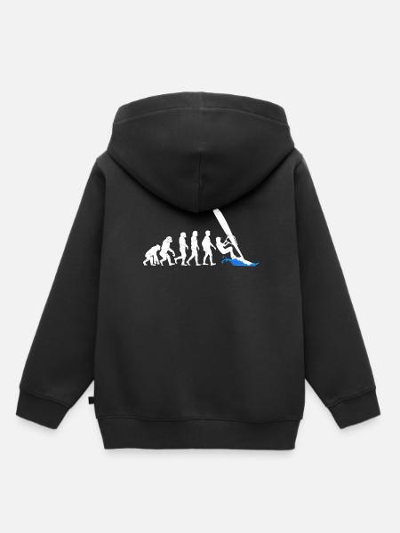 Evolution of Wind Surfing Evolution - Kinder Premium Organic Hoodie - Schwarz
