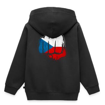 République tchèque Prague Europe de l'Est Ostrava cadeau de fierté - Sweat Premium à capuche enfant bio - noir - Dos - AI Model Kid Male (0cm)