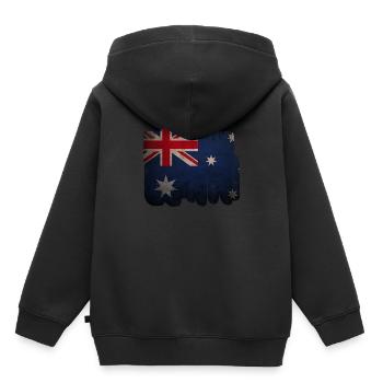 Australien - Kinder Premium Organic Hoodie - Schwarz - Hinten - AI Model Kid Male (0cm)