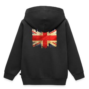 Angleterre - Sweat Premium à capuche enfant bio - noir - Dos - AI Model Kid Male (0cm)
