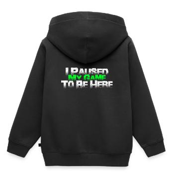 I Paused My Game To Be Here Gaming Ringer Shirt - Kids Premium Organic Hoodie - black - Back - AI Model Kid Male (0cm)