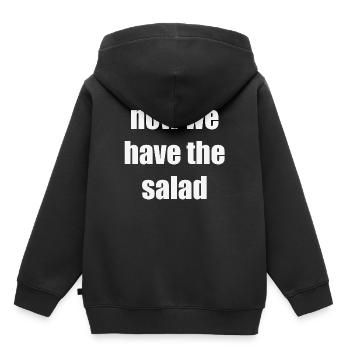 maintenant nous avons la salade | idée cadeau - Sweat Premium à capuche enfant bio - noir - Dos - AI Model Kid Male (0cm)