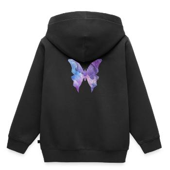 Galaxy Papillon - Sweat Premium à capuche enfant bio - noir - Dos - AI Model Kid Male (0cm)