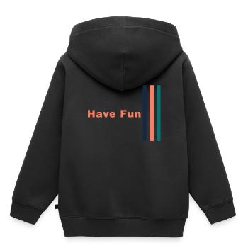 Have Fun Stripes Design - Kinder Premium Organic Hoodie - Schwarz - Hinten - AI Model Kid Male (0cm)