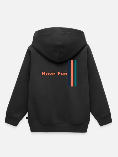 Have Fun Stripes Design - Kinder Premium Organic Hoodie - Schwarz