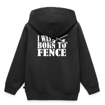 Masque de sabre d'escrime - Sweat Premium à capuche enfant bio - noir - Dos - AI Model Kid Male (0cm)