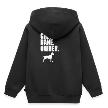 Great Dane Great Dane Ulmer Great Dane Gift - Kids Premium Organic Hoodie - black - Back - AI Model Kid Male (0cm)