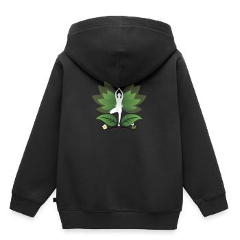 Yoga Yoga Yoga - Kinder Premium Organic Hoodie - Schwarz - Hinten - AI Model Kid Male (0cm)