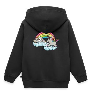 Unicorns sloth lover poison giftidea - Kids Premium Organic Hoodie - black - Back - AI Model Kid Male (0cm)