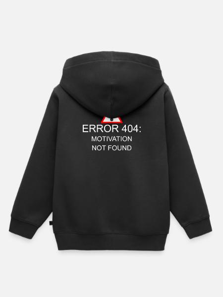 404 Error Motivation - Kinder Premium Organic Hoodie - Schwarz