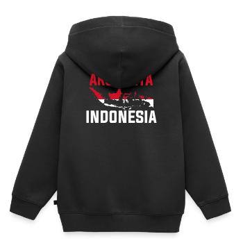 Indonesia - Kids Premium Organic Hoodie - black - Back - AI Model Kid Male (0cm)