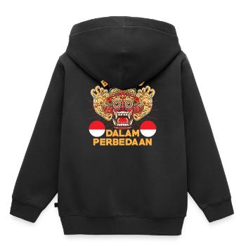 Indonesien - Kinder Premium Organic Hoodie - Schwarz - Hinten - AI Model Kid Male (0cm)