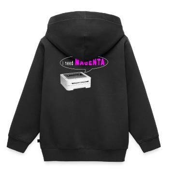 Printer magenta meme - Kids Premium Organic Hoodie - black - Back - AI Model Kid Male (0cm)