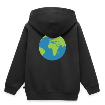 monde - Sweat Premium à capuche enfant bio - noir - Dos - AI Model Kid Male (0cm)