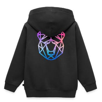 Ours géométrique - Sweat Premium à capuche enfant bio - noir - Dos - AI Model Kid Male (0cm)