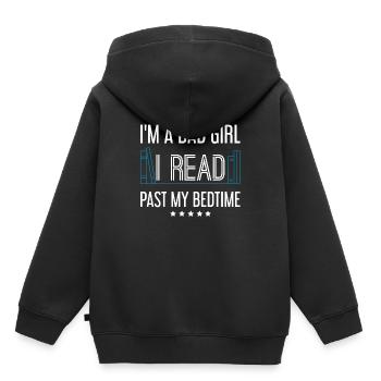 I m A Bad Girl I Read Past My Bedtime - Sweat Premium à capuche enfant bio - noir - Dos - AI Model Kid Male (0cm)