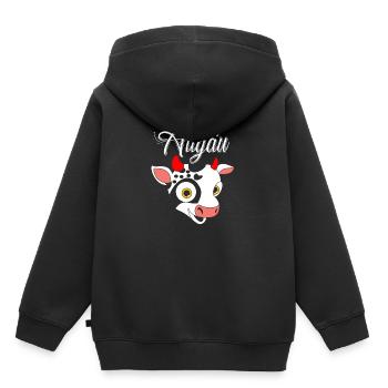 Allgäu - Kinder Premium Organic Hoodie - Schwarz - Hinten - AI Model Kid Male (0cm)