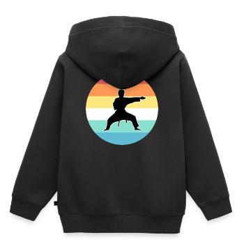 Karate - Kinder Premium Organic Hoodie - Schwarz - Hinten - AI Model Kid Male (0cm)