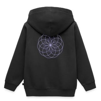 Psychedelic Yoga Chakra Mandala cadeau de cadeau - Sweat Premium à capuche enfant bio - noir - Dos - AI Model Kid Male (0cm)