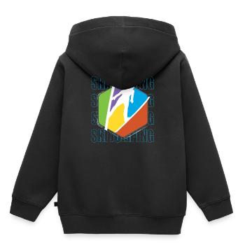 Skispringen - Kinder Premium Organic Hoodie - Schwarz - Hinten - AI Model Kid Male (0cm)