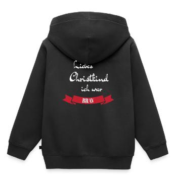 Liebes Christkind ich war brav - Kinder Premium Organic Hoodie - Schwarz - Hinten - AI Model Kid Male (0cm)