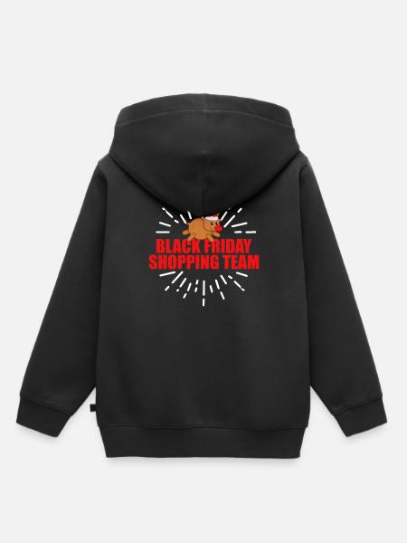 Weihnachten Black Friday Shopping Team - Geschenk - Premium børne hættetrøje økologisk - sort