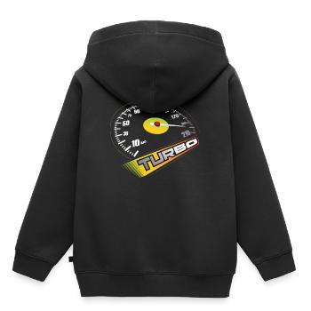 Tacho Turbo - Sweat Premium à capuche enfant bio - noir - Dos - AI Model Kid Male (0cm)