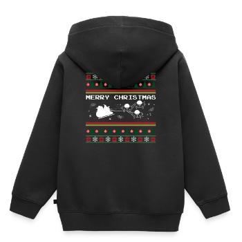 Ufo Noël laid - Sweat Premium à capuche enfant bio - noir - Dos - AI Model Kid Male (0cm)
