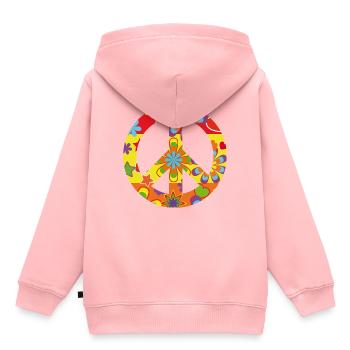 Peace - Kinder Premium Organic Hoodie - Rosa - Hinten - AI Model Kid Female (0cm)