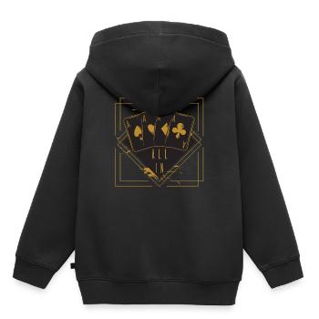 Ass Poker Casino Spielkarten Geschenk All In - Kinder Premium Organic Hoodie - Schwarz - Hinten - AI Model Kid Male (0cm)