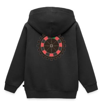 Roulette Croupier Casino Jackpot Ball Bet - Sweat Premium à capuche enfant bio - noir - Dos - AI Model Kid Male (0cm)