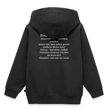 Silvester - Kinder Premium Organic Hoodie - Schwarz - Hinten - AI Model Kid Male (0cm)