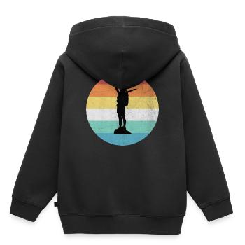 Reise - Kinder Premium Organic Hoodie - Schwarz - Hinten - AI Model Kid Male (0cm)
