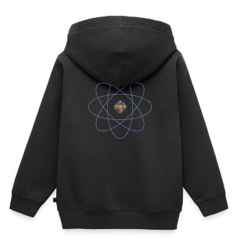 Atom - Kinder Premium Organic Hoodie - Schwarz - Hinten - AI Model Kid Male (0cm)