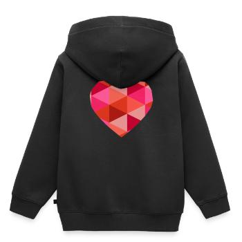Coeur coeur amour magnifique - Sweat Premium à capuche enfant bio - noir - Dos - AI Model Kid Male (0cm)