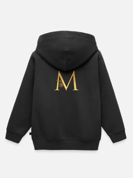 Anfangsbuchstabe M - Kinder Premium Organic Hoodie - Schwarz