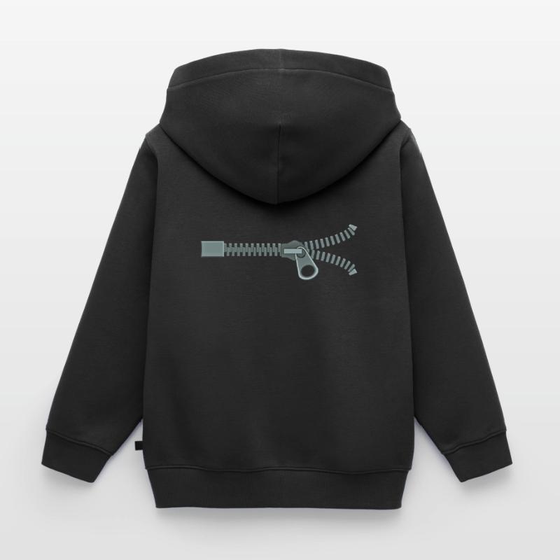 Fermeture éclair fermeture éclair fermeture éclair Sweat Premium à capuche enfant bio