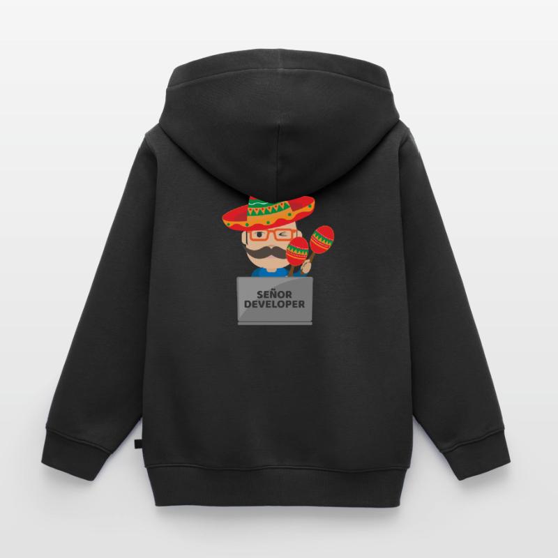 Señor Developer Senior Developer - Idée cadeau Sweat Premium à capuche enfant bio