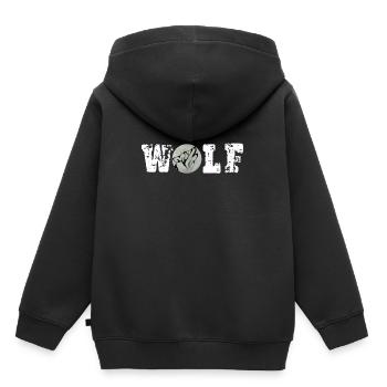 Lune lune de loup - Sweat Premium à capuche enfant bio - noir - Dos - AI Model Kid Male (0cm)